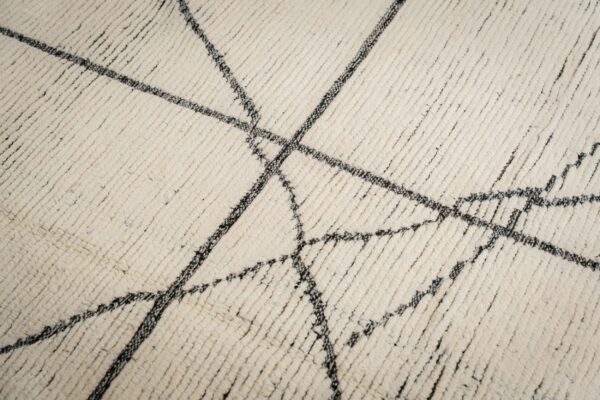 Contemporary room size ivory-beige hand-knotted wool berber rug - image 6