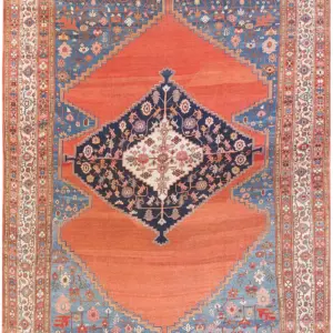 Oversized Antique 19th Century Open Field Tribal Geometric Medallion Persian Bakshaish Carpet by Rugs On Net