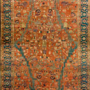 Rustic Antique Late 19th Century Tribal Oversized Persian Bakshaish Carpet by Rugs On Net