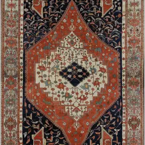 Rustic Oversized Antique Late 19th Century Tribal Geometric Persian Bakshaish Carpet by Rugs On Net