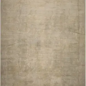 Solid Ivory Abstract Field Antique Warm Light Room Size Indian Lahore Carpet by Rugs On Net