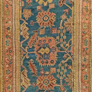 Bold Red Field Antique Tribal Geometric Open Field Medallion Turkish Oushak Rug By Rugs On Net