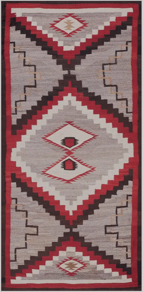 Tribal geometric pattern antique gray flat weave native american navajo rug by rugs on net