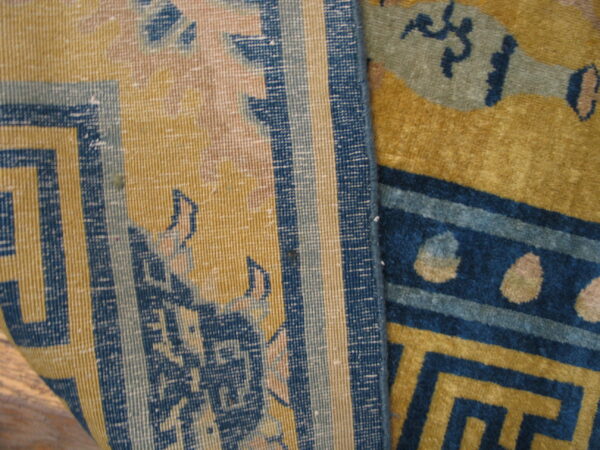 Stunning gold background color antique dragon chinese bird of paradise tiger border rug - image 7