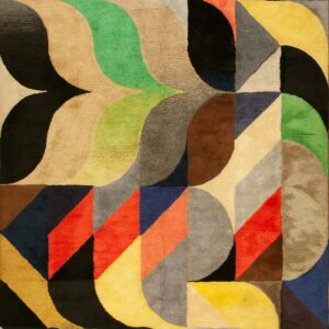 Vintage Mid Century Modern English Art Modern Tufted Ron Nixon Pop Art Carpet