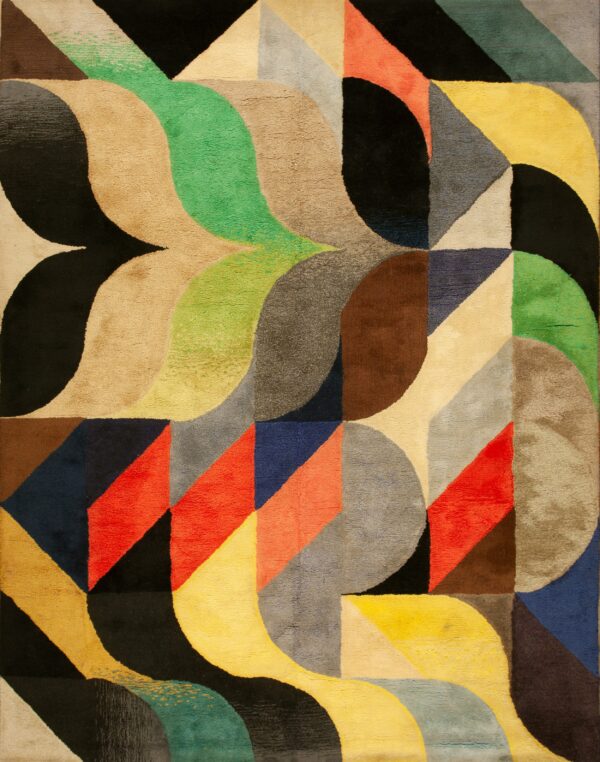 Vintage mid century modern english art modern tufted ron nixon pop art carpet