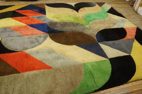 Vintage mid century modern english art modern tufted ron nixon pop art carpet - image 3