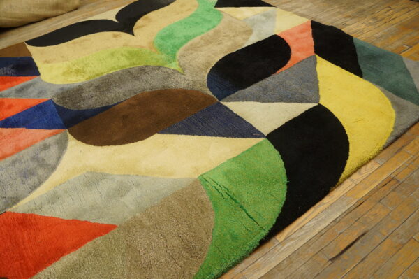 Vintage mid century modern english art modern tufted ron nixon pop art carpet - image 4