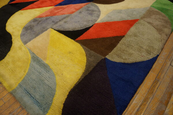 Vintage mid century modern english art modern tufted ron nixon pop art carpet - image 8