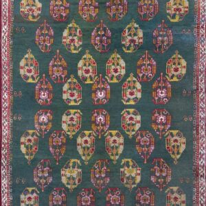 Tribal Paisley Pattern Antique Green Color Indian Agra Rug