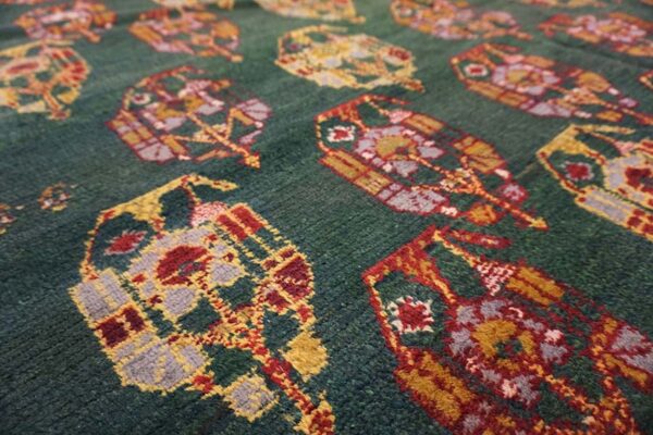 Tribal paisley pattern antique green color indian agra rug - image 7