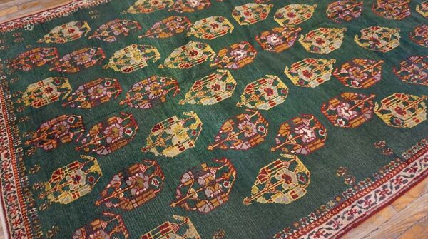 Tribal paisley pattern antique green color indian agra rug - image 9