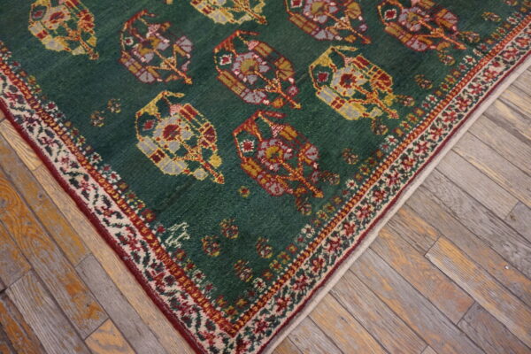 Tribal paisley pattern antique green color indian agra rug - image 2
