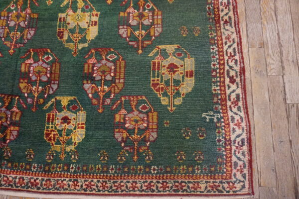 Tribal paisley pattern antique green color indian agra rug - image 4