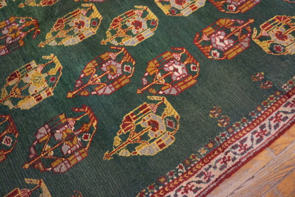 Tribal paisley pattern antique green color indian agra rug - image 5