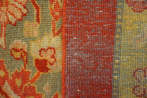 Rustic coral color tribal geometric herati pattern antique indian amritsar carpet - image 7