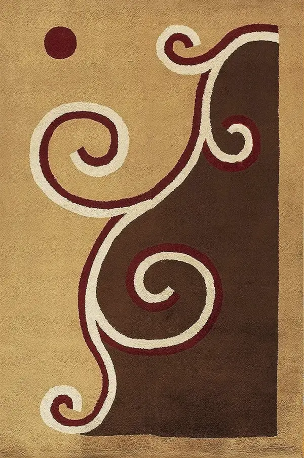 Warm cream color antique wool english marion dorn art deco rug by rugs on net