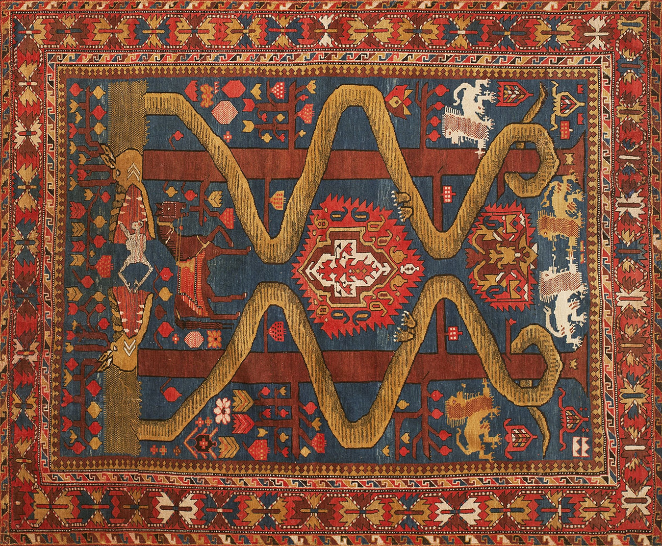 Tribal animal design rug caucasian shirvan rug by rugs on net