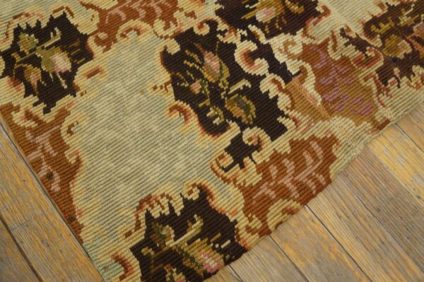 Close-up of the floral pattern on the aubusson style rug by rugs on net. By rugs on net