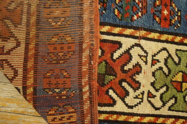 Close-up showing the texture and color transition of the tribal rug by rugs on net. By rugs on net