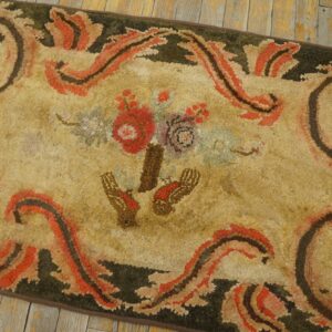 Close-up of a vintage floral rug with scrolling borders by Rugs On Net
