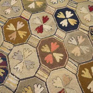 Colorful hexagonal pattern on rug