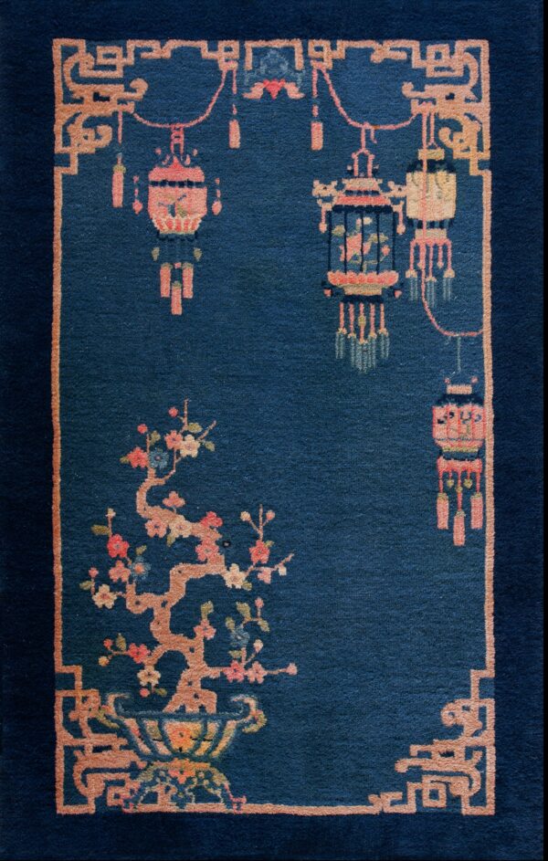 Early 20th century chinese art deco carpet ( 3' x 4'8" - 91 x 142 )