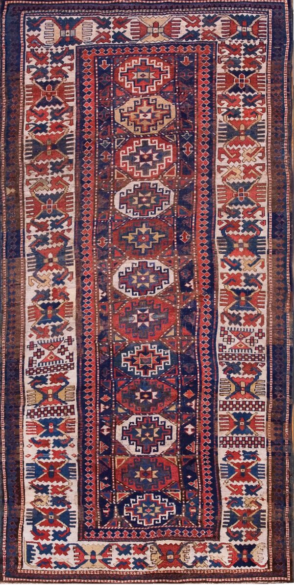 Antique caucasian tribal geometric kazak rug by rugs on net