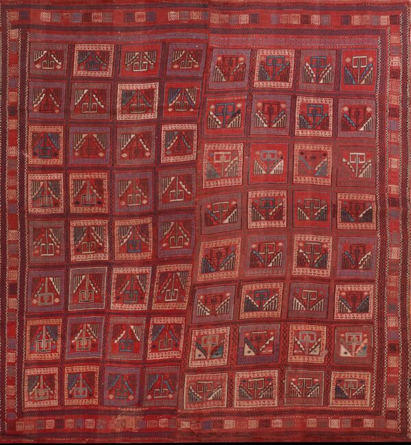 19th century caucasian verneh flat-weave carpet