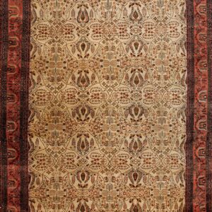 Intricate floral pattern on carpet.19th Century Persian Sarouk Farahan Carpet