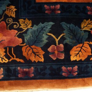 Colorful floral design on orange background