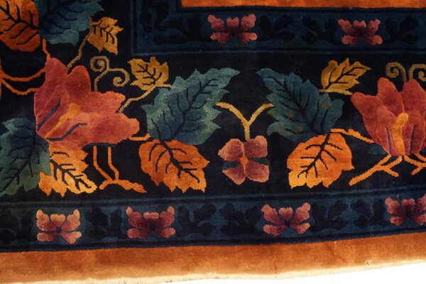 Colorful floral design on orange background