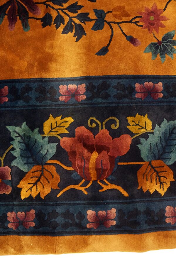 Floral design on dark background carpet