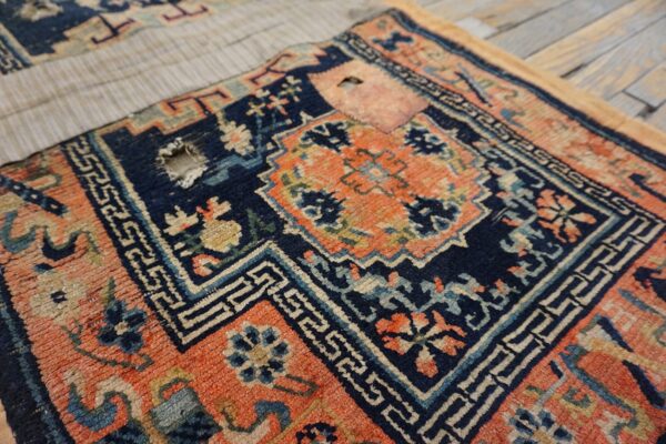 Small size wool pile antique rare chinese saddle horse cover - image 3