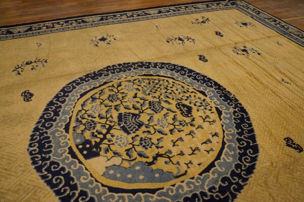 Intricate floral design on carpet