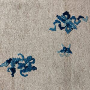 Floral design on beige carpet