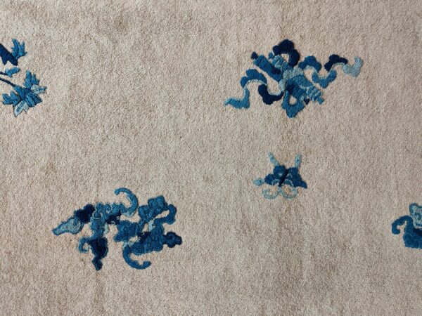 Floral design on beige carpet