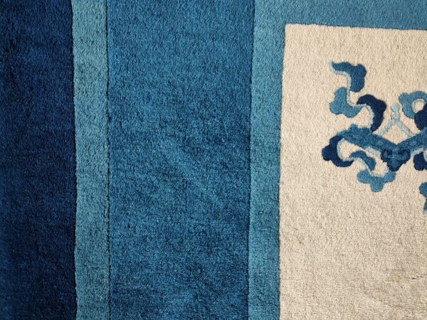 Ivory color antique late 19th century room size floral chinese peking carpet - image 5