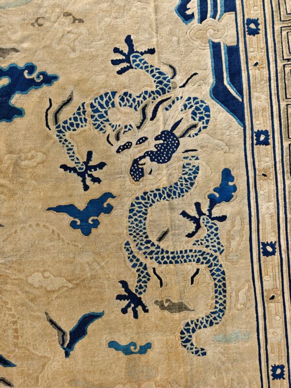 19th century chinese peking dragon carpet