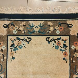 Floral design on textured rug