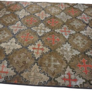 Close-up of a brown and red patterned rug design by Rugs On Net