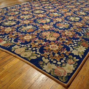 Colorful floral pattern on blue background