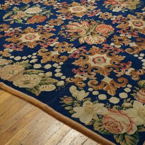 Colorful floral pattern on blue background