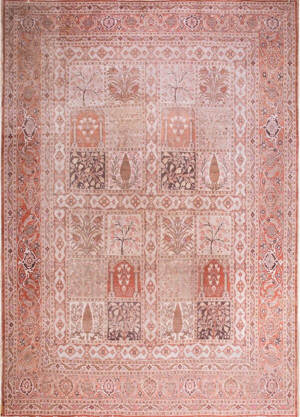 Early 20th century persian tabriz garden carpet (