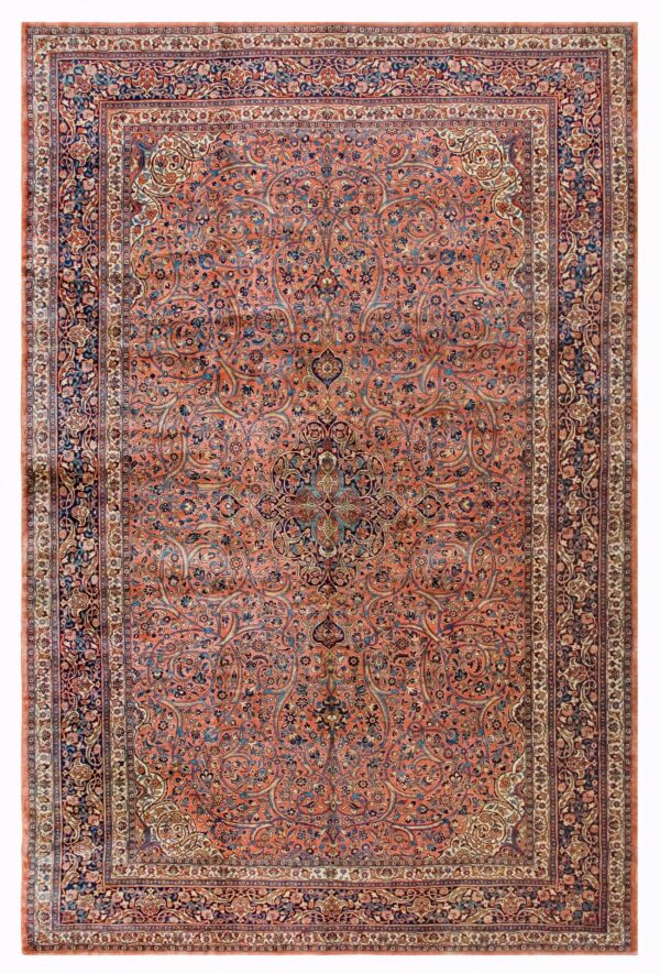 Antique kashan, dabir rug 9' 11" x 15' 4"