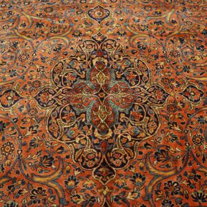 Intricate red Persian rug design