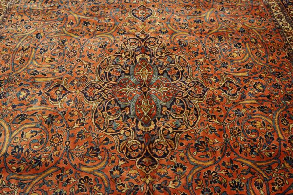 Intricate red persian rug design