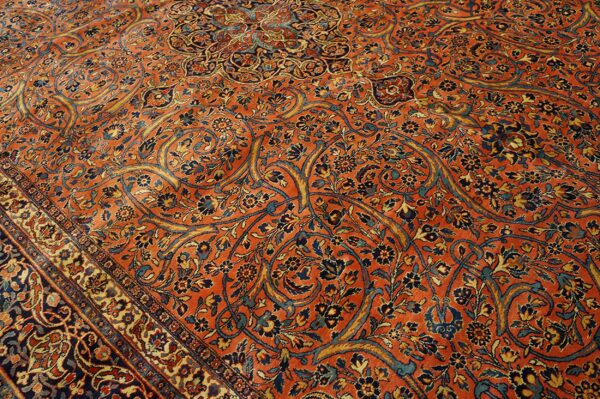 Antique kashan, dabir rug 9' 11" x 15' 4"