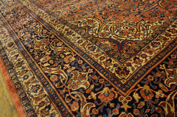 Antique kashan, dabir rug 9' 11" x 15' 4"