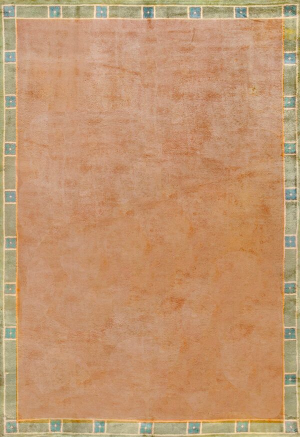 1930s open pink-rose austrian art noveau vienna werkstätte rug 9'4"x13'6" carpet